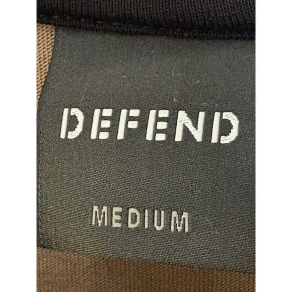 Retro DEFEND PEACE-Defend Paris T Shirt-Peace = War-Green/Tan Camouflage-Size M - Picture 3 of 5